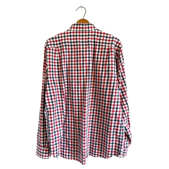 Bonobos Shirt Red White Blue Check Button Up Shirt Cotton Lightweight Size Large - Picture 3 of 4